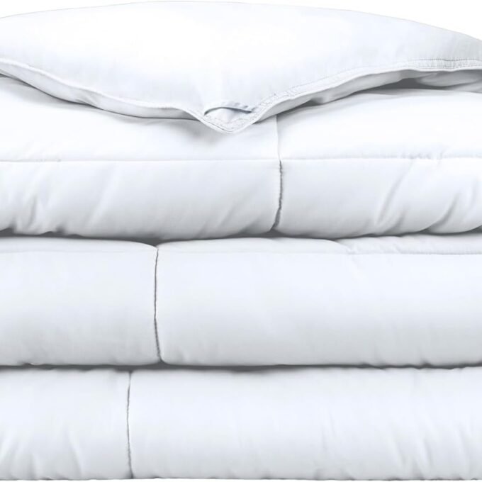 Duvet Insert Comforter - Oversized Queen - Goose Down  - Ultra-Soft - Premium 1800 Series - All Season Warmth - Bedding Comforter (Oversized Queen, White)