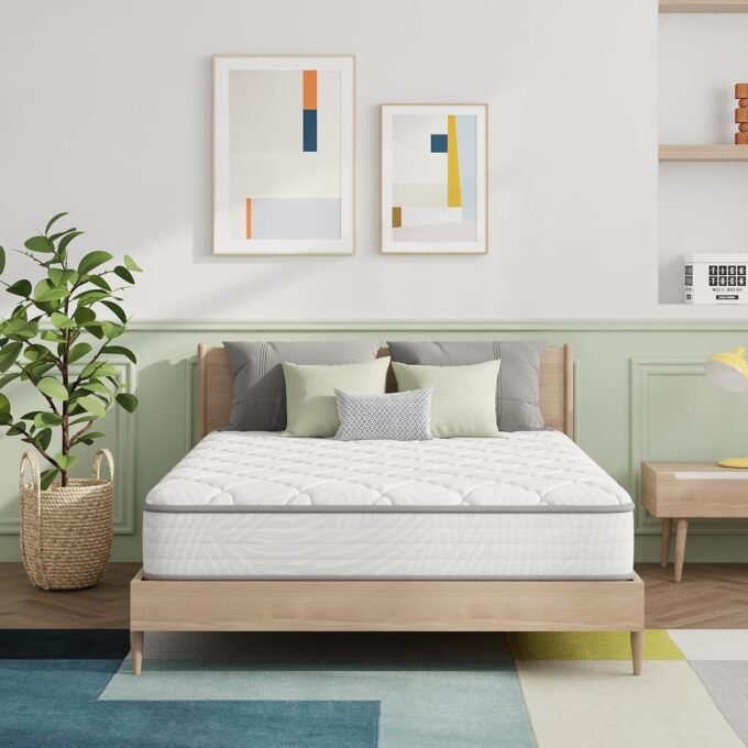 Twin Mattress 8 inch, Twin Bed Mattress in a Box, Hybrid Mattress with Comfortable & Durable Support, Twin Size Mattress for Back Pain Relief & Support,  Certified