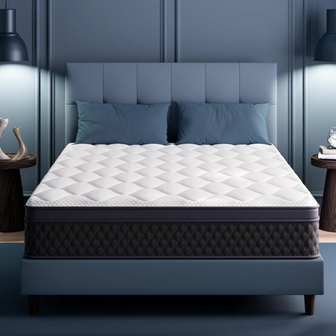 12 Inch Queen Breathable Memory Foam Hybrid Mattress with Individually Pocketed Springs for Isolate Motion, Fiberglass Free, Edge Support Mattress in a Box, ® Certified