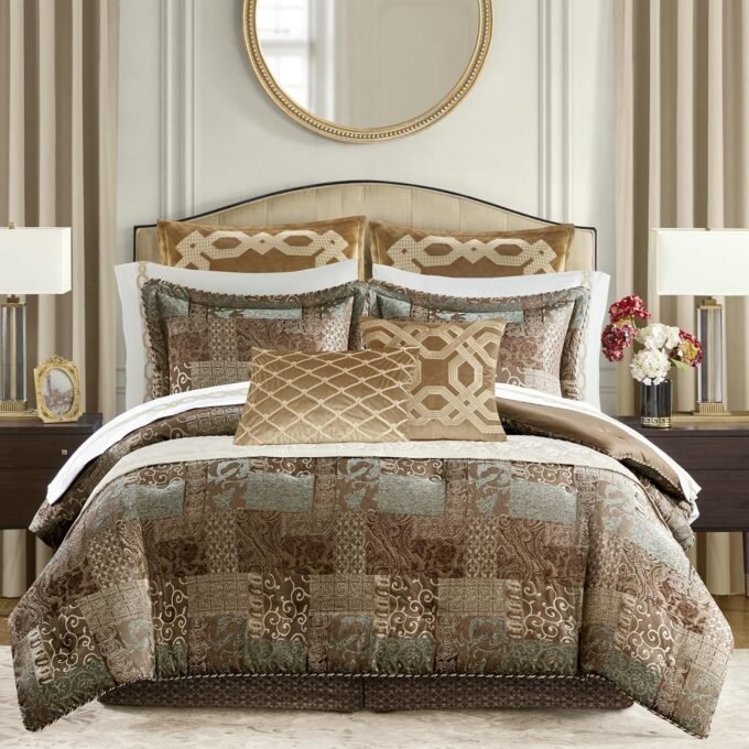 4 Piece Brown Comforter Set Queen/Brown